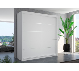 Posuvná skříň ESTEVA 200, Bílá/Bílá