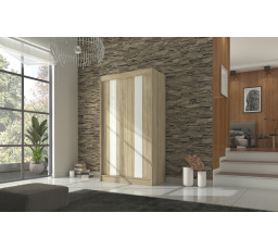 Šatní skříň KAREN 120, Sonoma/White Lacobel