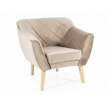 Křeslo KARO 1 VELVET, Béžový Bluvel 40/Buk Křeslo KARO 1 VELVET, Béžový Bluvel 40/Buk