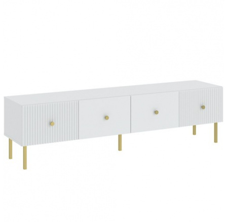 Televizní stolek VIENA RTV 1800 2D, Bílá/Zlatá