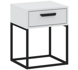 Noční stolek CADRO 1S 40 NR3, Bílá/Černá