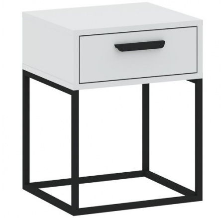 Noční stolek CADRO 1S 40 NR3, Bílá/Černá