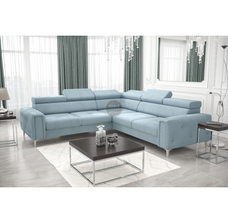 Rohová sedací souprava ORION I s funkcí spaní 255×255 cm - modrá, pravá