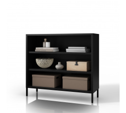 Nízký kovový regál černý Modern LUCA 1000 x 900 x 350 mm