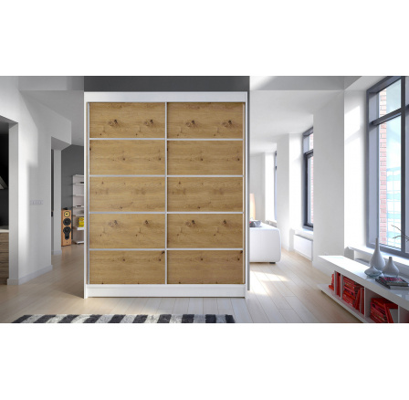 Šatní skříň CAMILA IV 150, Bílá/Dub artisan Šatní skříň CAMILA IV 150, Bílá/Dub artisan