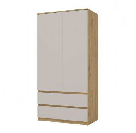 Šatní skříň Malvína 2S-90, dub artisan/kašmír