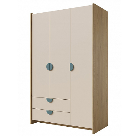 Skříň Leya R1 dub cremona/macadamia/mořská modrá
