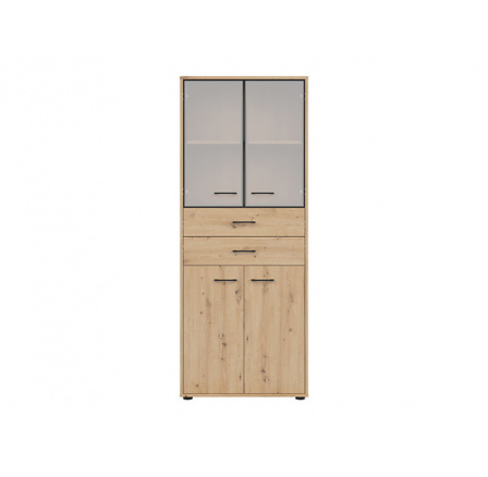 Regál SPACE OFFICE REG2D2W2S/200 dub artisan/černý mat Regál SPACE OFFICE REG2D2W2S/200 dub artisan/černý mat