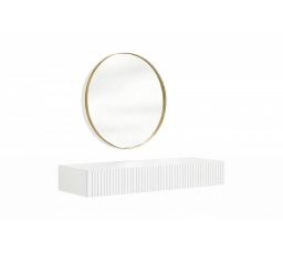 NICOLE TOALETKA 100 2SZ - bílý mat / závěsná + NICOLE ZRCADLO 60 - zlatý