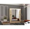 Posuvná skříň se zrcadlem a LED osvětlením CHARLOTTE 180 Sonoma+Sonoma