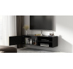 Televizní závěsný stolek MEORATI 150, Černá/Dub Artisan Černý Mat