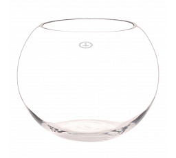 Váza skleněná - tvar kulaté mísy, čirá