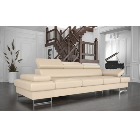 Pohovka GALAXY III 300 cm přírodní kůže - Krémová kůže