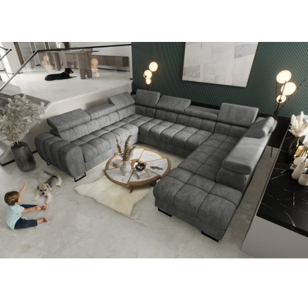 Rohová sedací souprava ASPEN MAX I 265x350x225 cm - šedá , levá