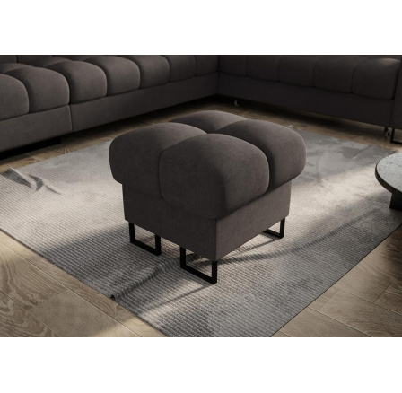 Taburet ASPEN 70 x 70 cm - Odstíny tmavě hnědé Taburet ASPEN 70 x 70 cm - Odstíny tmavě hnědé