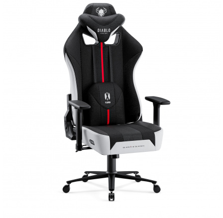 Textilní herní křeslo Player 2.0 King Size, černo-bílé