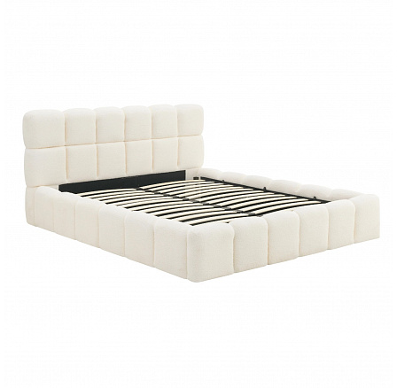 Postel 160x200 MURCJA s Úložným Prostorem Krémové Boucle