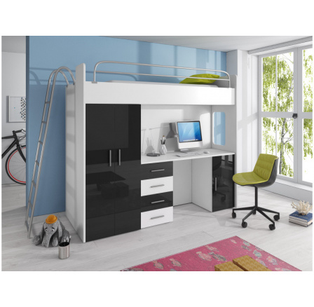 Patrová postel PARADISE 4D, Černá Patrová postel PARADISE 4D, Černá