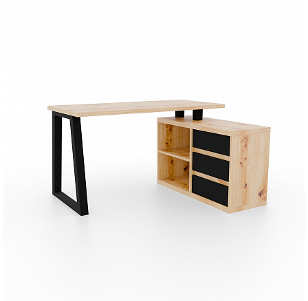 Rohový stůl Iwo II Artisan+Černý Rohový stůl Iwo II Artisan+Černý