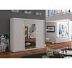 Posuvná skříň se zrcadlem DENIS 250 Bílá+Bílá