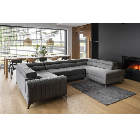 Rohová sedací souprava ve tvaru U LOUIS, Flores 4 Pravá