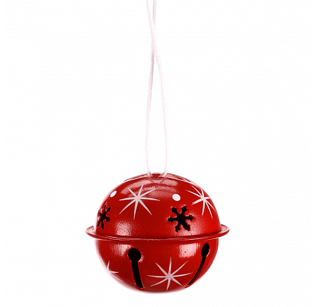 Rolničky kovové malé - na pověšení, červené, cena za balení (12 ks)