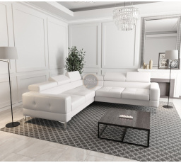 Rohová sedací souprava TOSCANIA MAX 250×250 - bílá eko kůže , levá