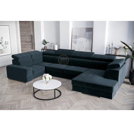 Rohová sedací souprava ROYAL MAX I 210x375x185 - modrá , levá
