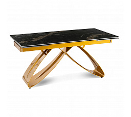 Stůl LUIGI Keramický Rozkládací 160-240 cm Černo-Zlatý Mramor/Zlatý