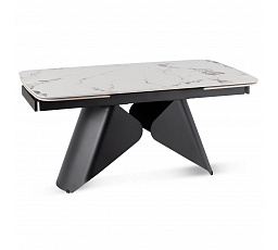 Stůl VERONA Keramický Rozkládací 160-240 cm Bílý Mramor/Černý