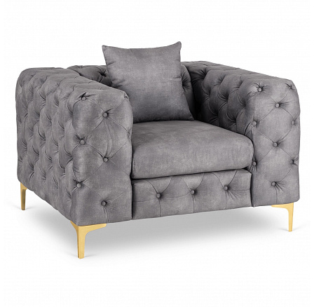 Křeslo SORRENTO 1S Šedé Sametové Křeslo SORRENTO 1S Šedé Sametové