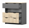 Komoda 3S - JOY II 03, Šedá/Dub Artisan