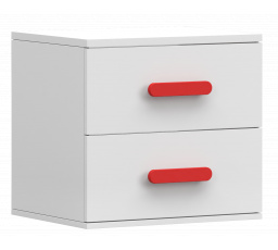 Noční stolek SMYK I - 22, Bílá Mat/Červená