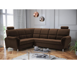 Rohová sedací souprava  L Nadia Velva 4 - hnědá