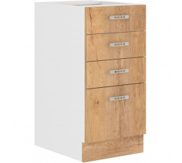 Kuchyňská dolní skříňka SALLY 40-D-4S-BB, Dub lefkas