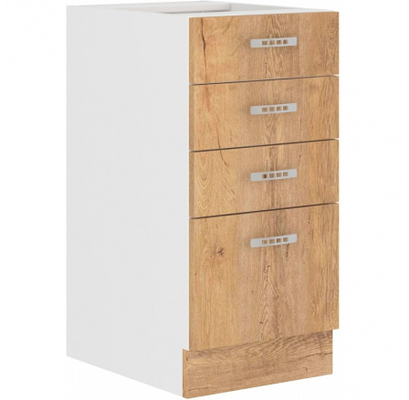 Kuchyňská dolní skříňka SALLY 40-D-4S-BB, Dub lefkas Kuchyňská dolní skříňka SALLY 40-D-4S-BB, Dub lefkas