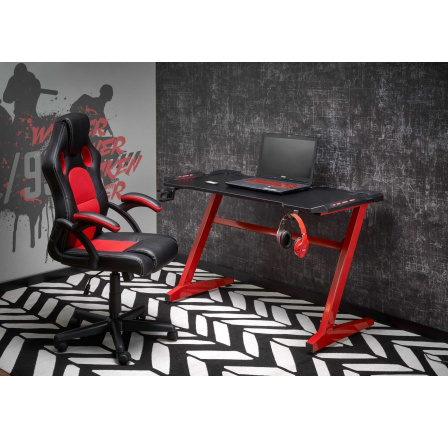 Psací stůl B49, černý/červený Psací stůl B49, černý/červený