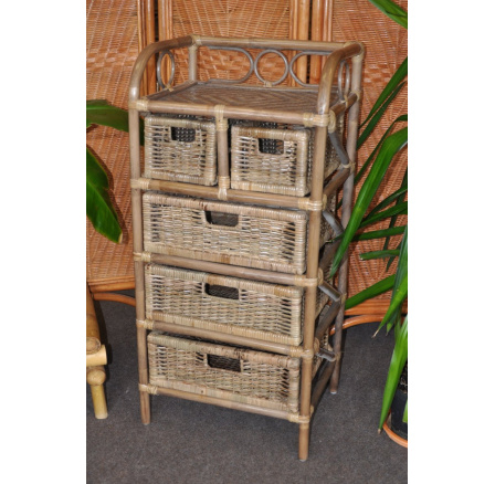 Ratanová komoda 3+2 zásuvky hnědá Ratanová komoda 3+2 zásuvky hnědá