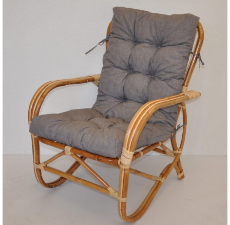 Ratanové křeslo Nilam polstr světle šedý melír Ratanové křeslo Nilam polstr světle šedý melír