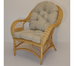 Ratanové křeslo Florida medové polstr tmavě béžový melír