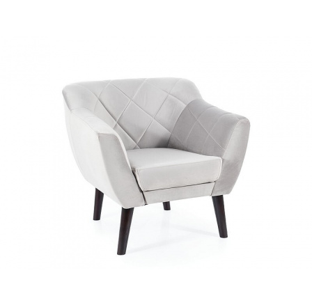 Křeslo KARO 1 VELVET, Světle šedý Bluvel 03/Wenge Křeslo KARO 1 VELVET, Světle šedý Bluvel 03/Wenge