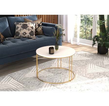 Konferenční stolek NOEL Zlatý+Bílý