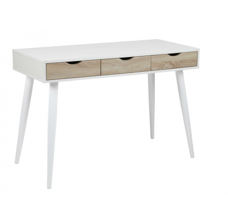 Psací stůl Scandi bílý/ bělené zásuvky