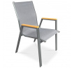 Zahradní židle, kov, síťovina, šedá, AZC-S1050 GREY