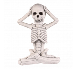 Kostlivec z magnesia - Halloween, LED osvětlení, šedý