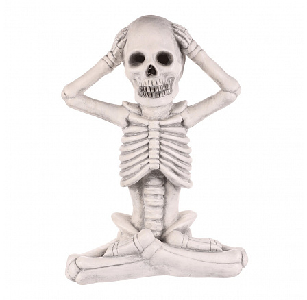 Kostlivec z magnesia - Halloween, LED osvětlení, šedý