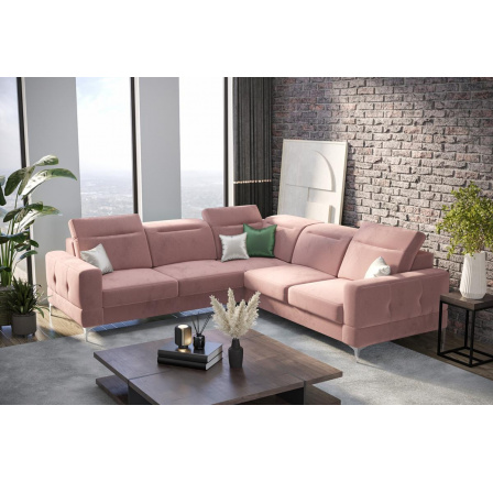 Rohová sedací souprava MALIBU MAX 250x250 - pravá, růžová