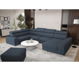 Rohová sedací souprava ROYAL MAX II průměr 230x375x185 - modrá , levá