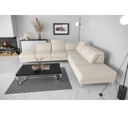 Rohová sedací souprava OSLO MAX 295x295 přírodní kůže - levá, Kůže ecru