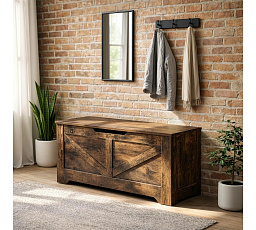 Truhla s funkcí sedadla/skříňka na boty MARGOT 100 cm Dub Rustikální